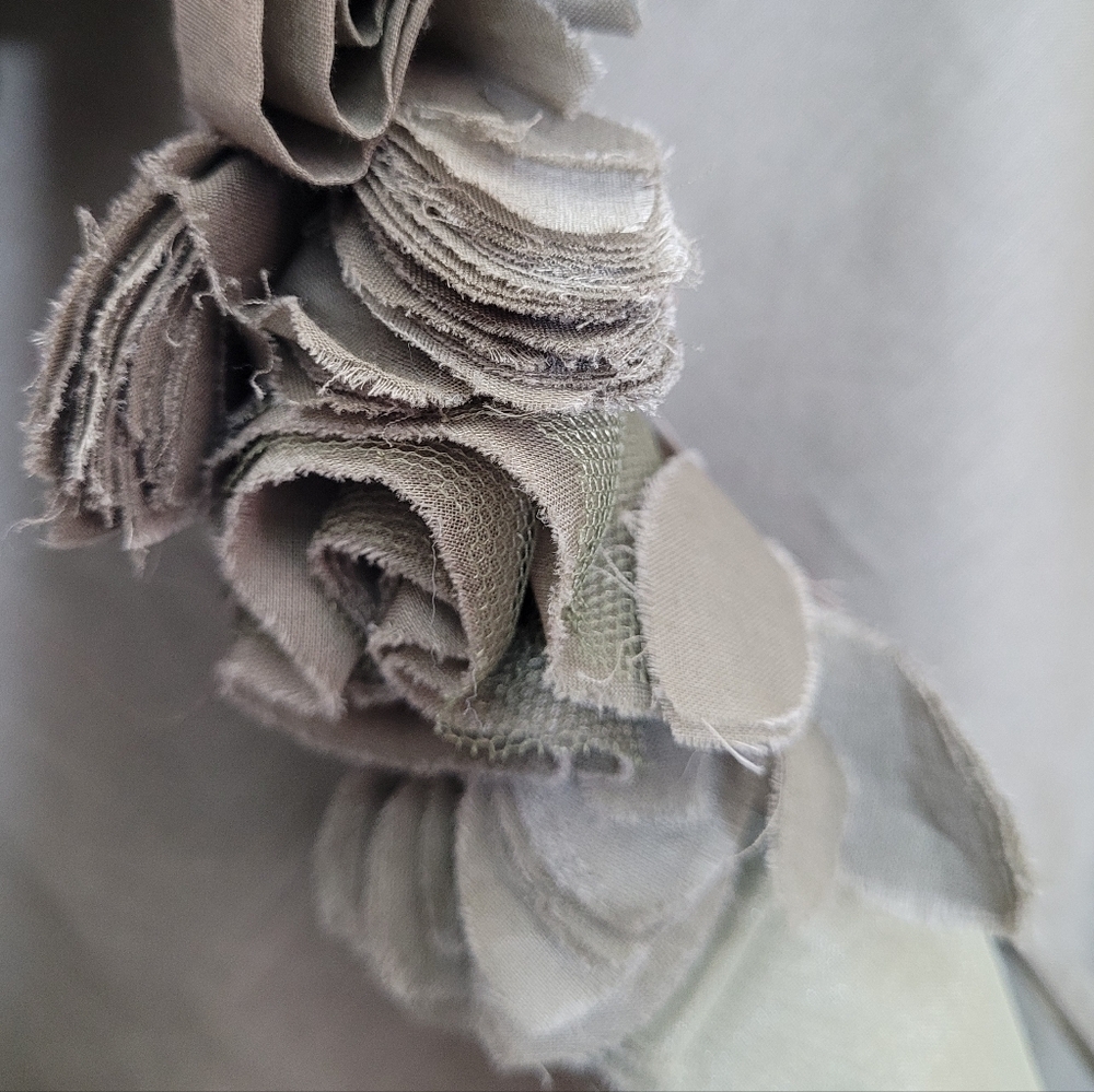 Talbots Tiered Midi Dress Rosette Belt Size 6 100% Cotton - Picture 3 of 6